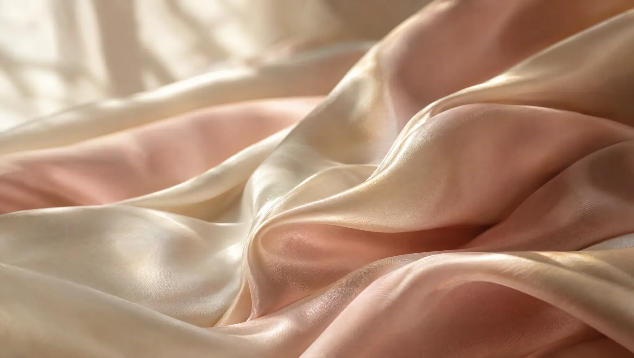 Ivory and blush silk folds in soft morning light